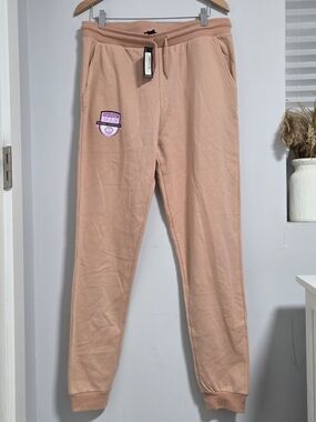 NWT BoohooMan Men's Dusty Pink Sweatpants with Drawstring Waist